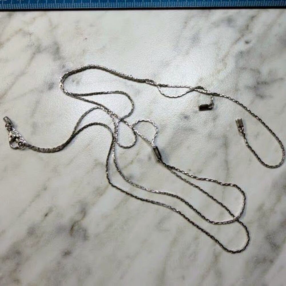 Vintage Monet Silver-Tone Bolo Slide Necklace